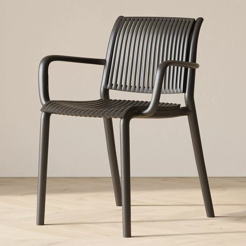 Modern Plastic Dining Chair with Armrest