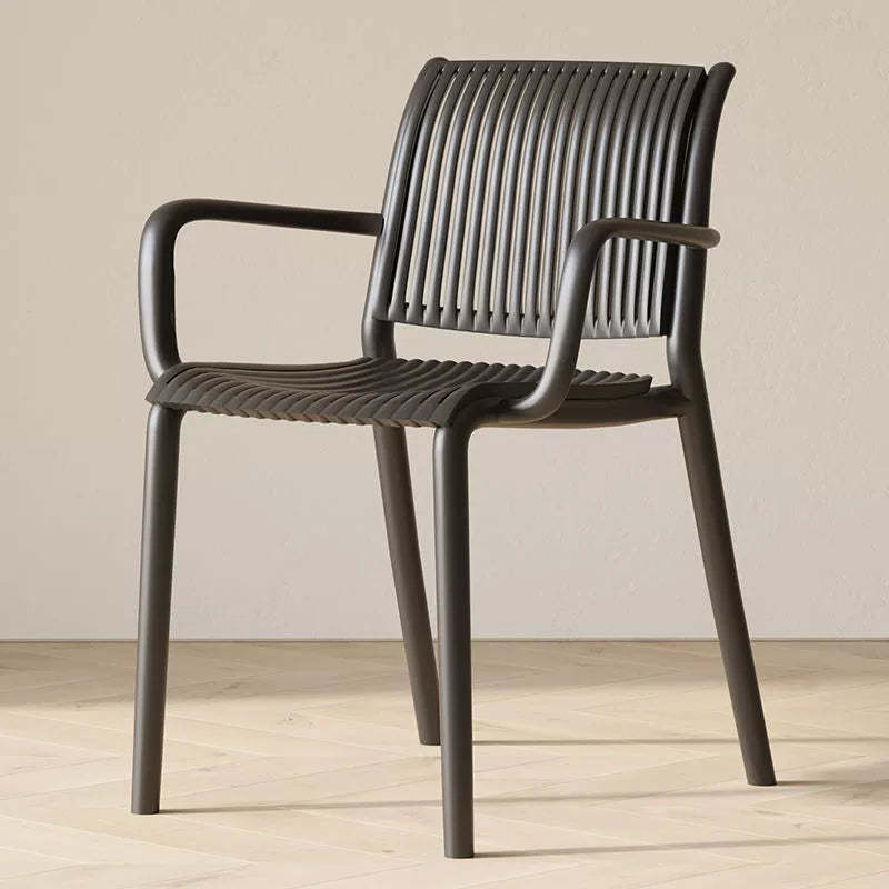 Modern Plastic Dining Chair with Armrest