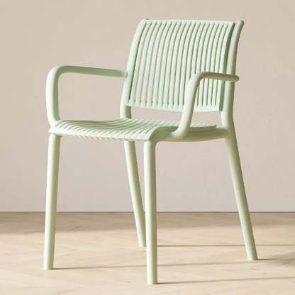 Modern Plastic Dining Chair with Armrest