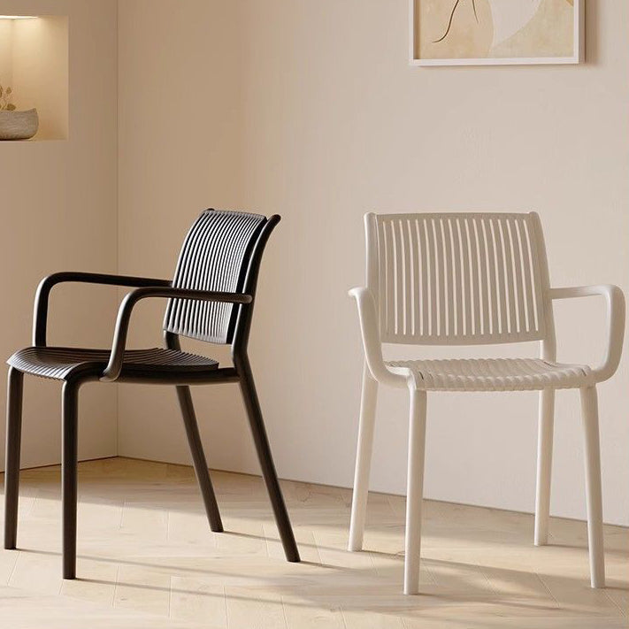 Modern Plastic Dining Chair with Armrest