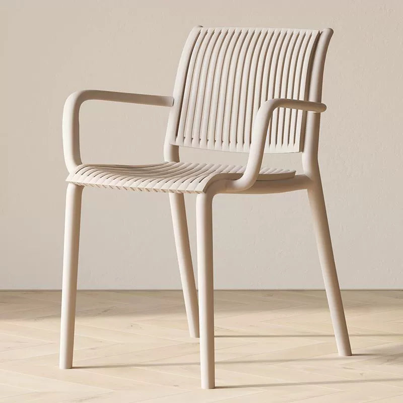 Modern Plastic Dining Chair with Armrest