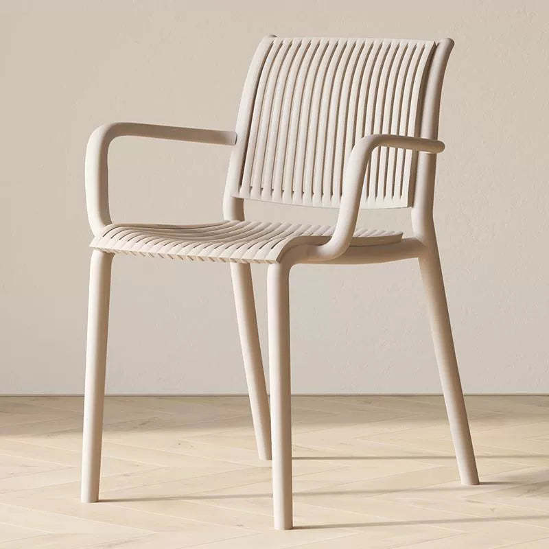 Modern Plastic Dining Chair with Armrest