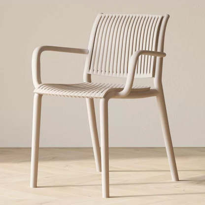 Modern Plastic Dining Chair with Armrest