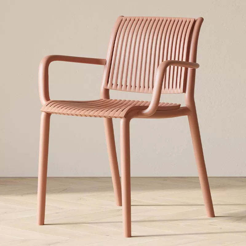 Modern Plastic Dining Chair with Armrest