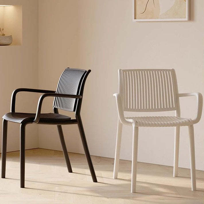Modern Plastic Dining Chair with Armrest
