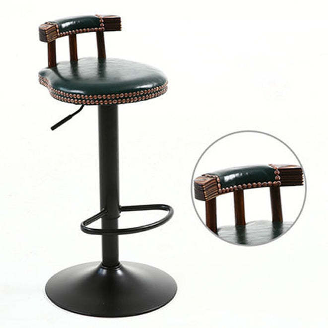 Lighom vintage oval shabby wood bar & counter stools — Dark Green
