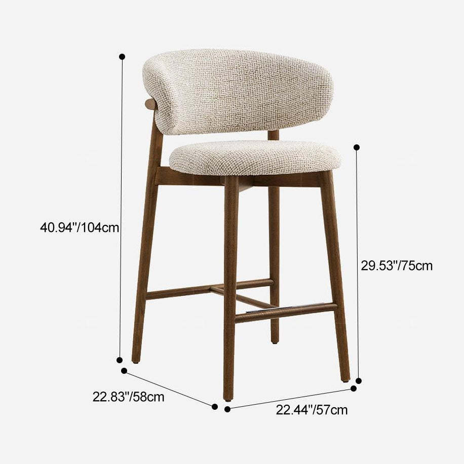 Mid-Century Oval Wood Bar Stool
