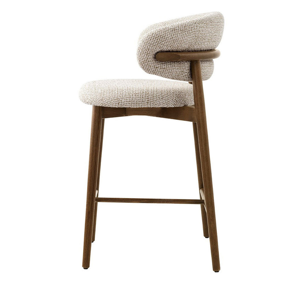 Mid-Century Oval Wood Bar Stool