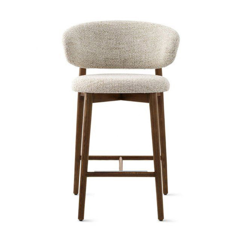 Mid-Century Oval Wood Bar Stool