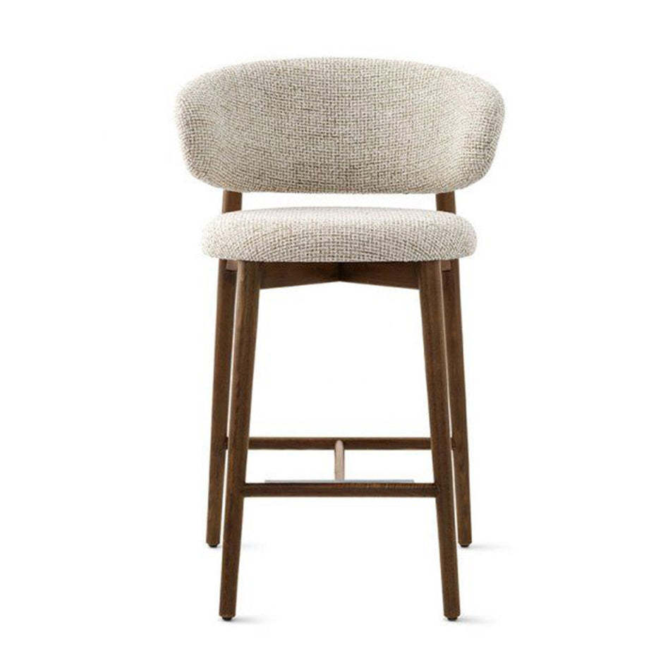 Mid-Century Oval Wood Bar Stool