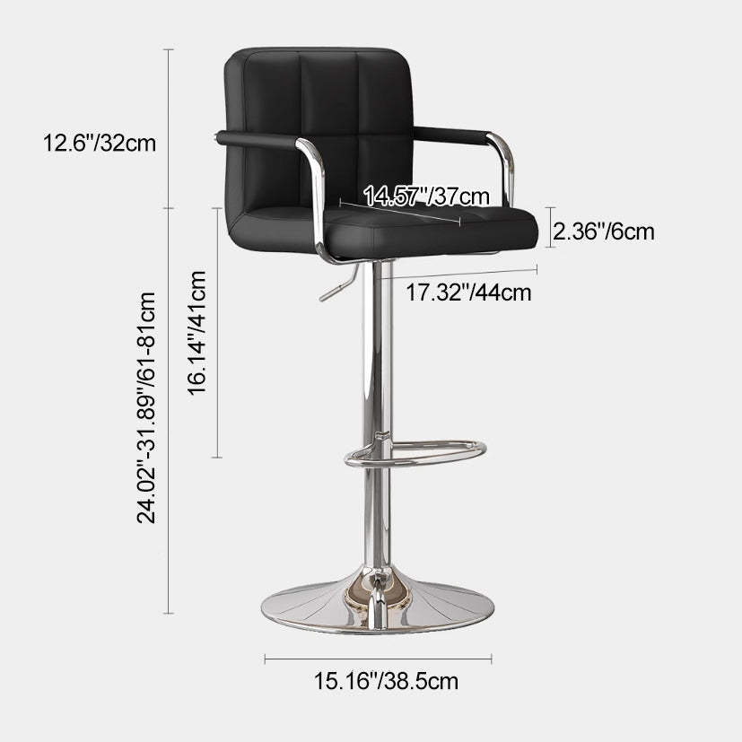 Minimalist Leather Steel Bar Stool