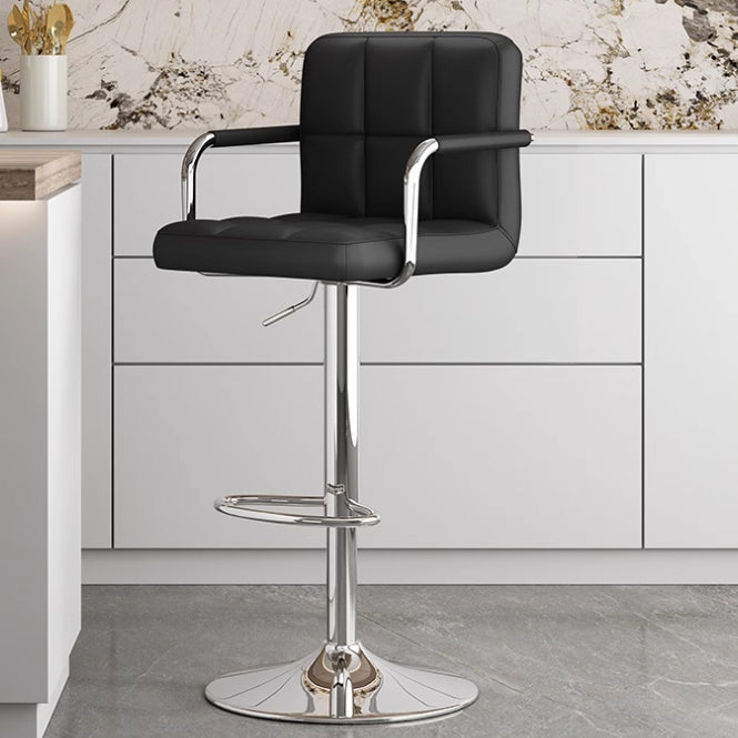 Minimalist Leather Steel Bar Stool