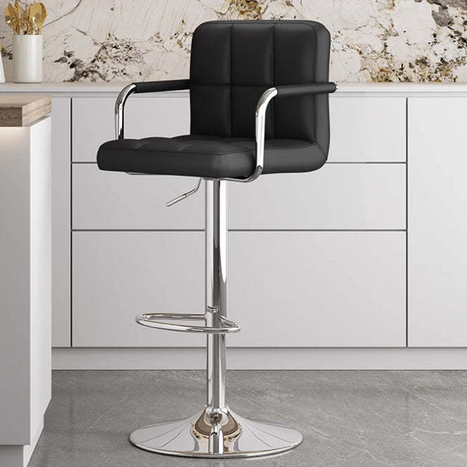 Minimalist Leather Steel Bar Stool