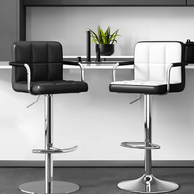 Minimalist Leather Steel Bar Stool