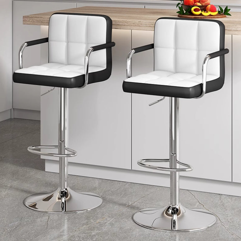 Minimalist Leather Steel Bar Stool
