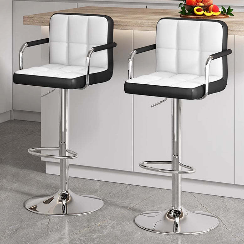 Minimalist Leather Steel Bar Stool