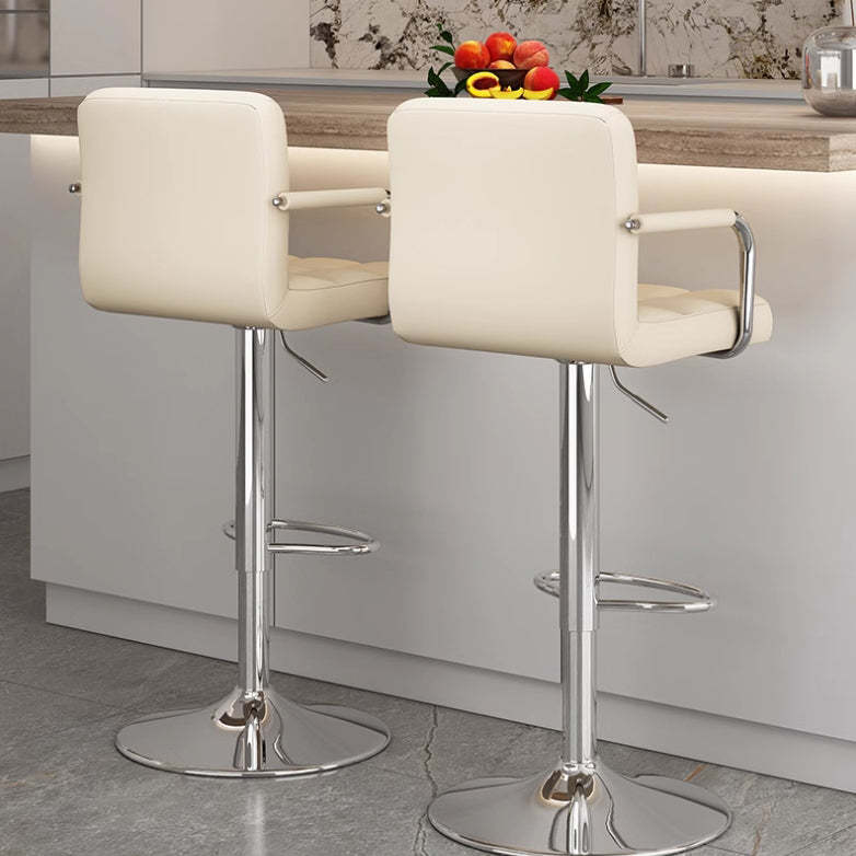 Minimalist Leather Steel Bar Stool