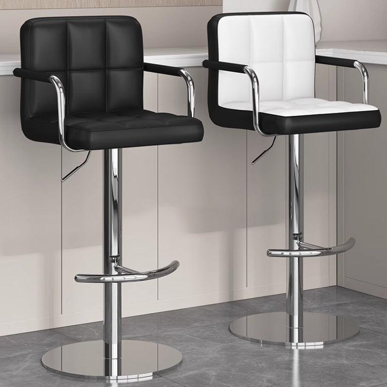 Minimalist Leather Steel Bar Stool