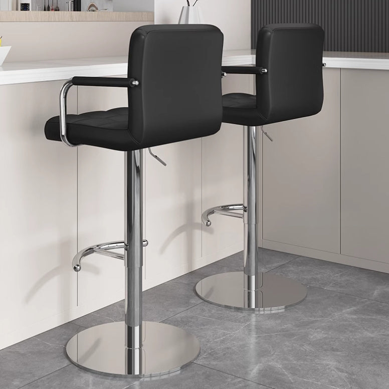 Minimalist Leather Steel Bar Stool