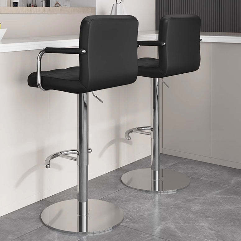 Minimalist Leather Steel Bar Stool