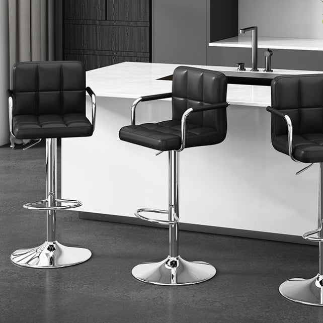 Minimalist Leather Steel Bar Stool