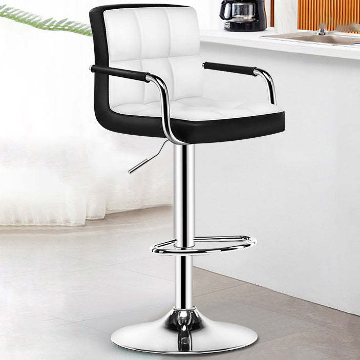 Minimalist Leather Steel Bar Stool
