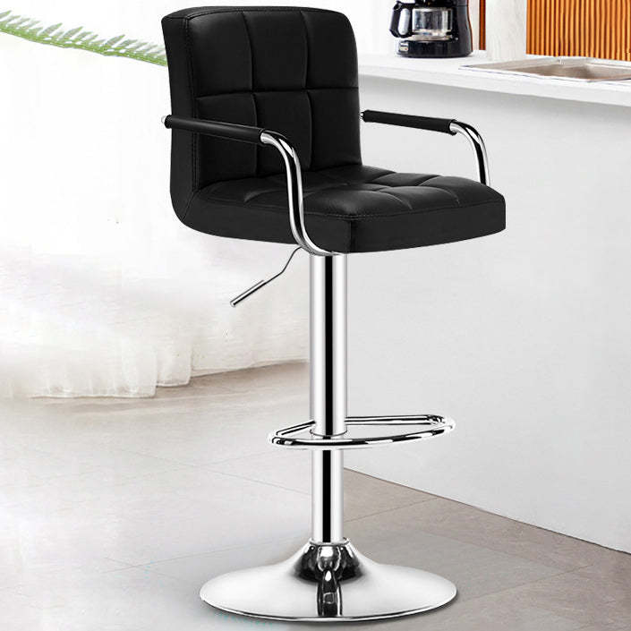 Minimalist Leather Steel Bar Stool