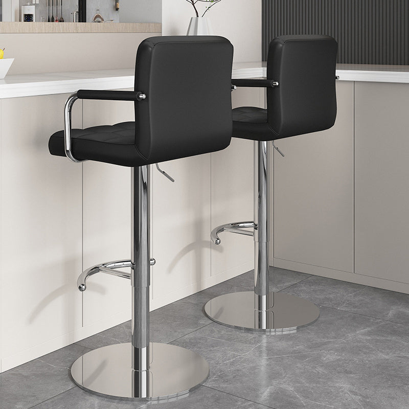 Minimalist Leather Steel Bar Stool