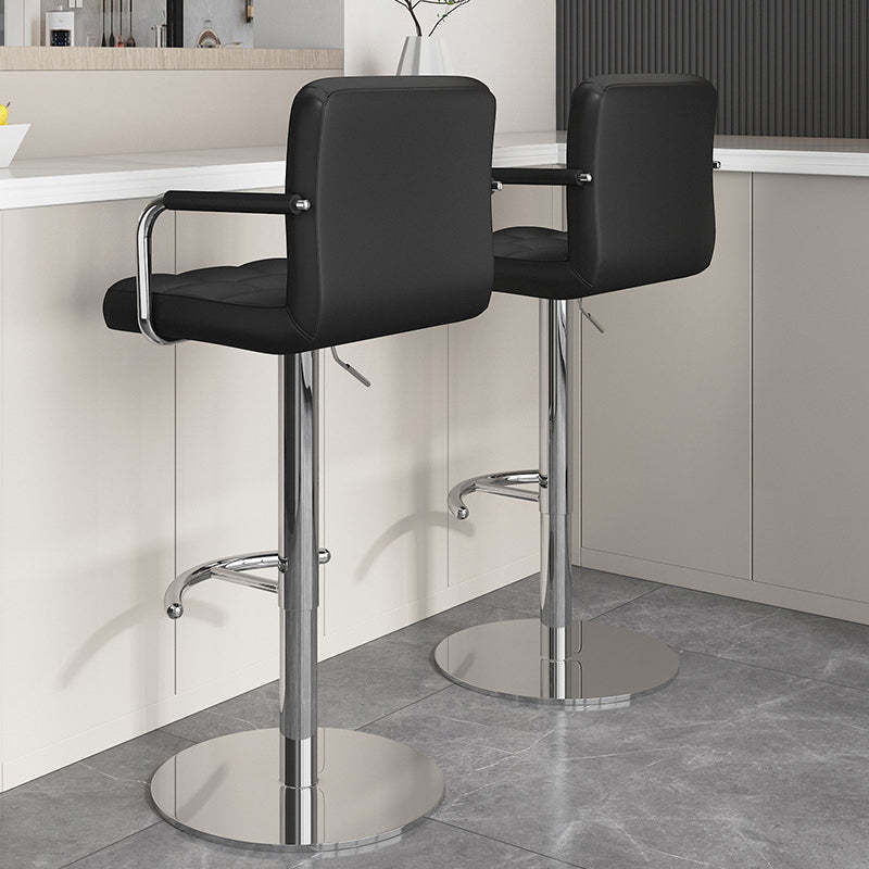 Minimalist Leather Steel Bar Stool