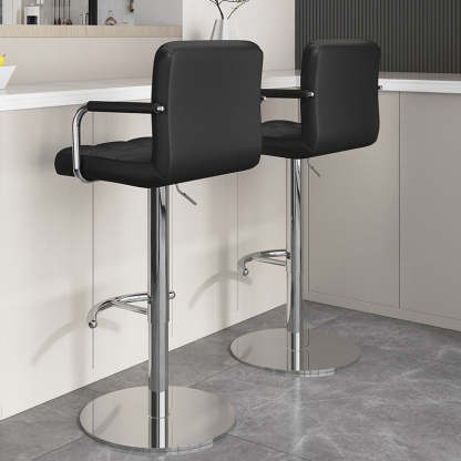 Minimalist Leather Steel Bar Stool