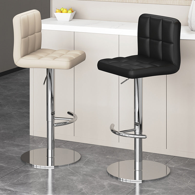 Minimalist Leather Steel Bar Stool — C