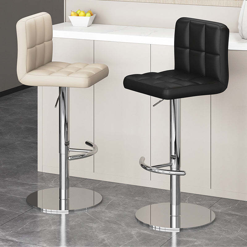 Minimalist Leather Steel Bar Stool — C