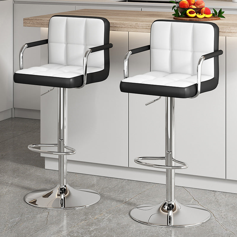 Minimalist Leather Steel Bar Stool