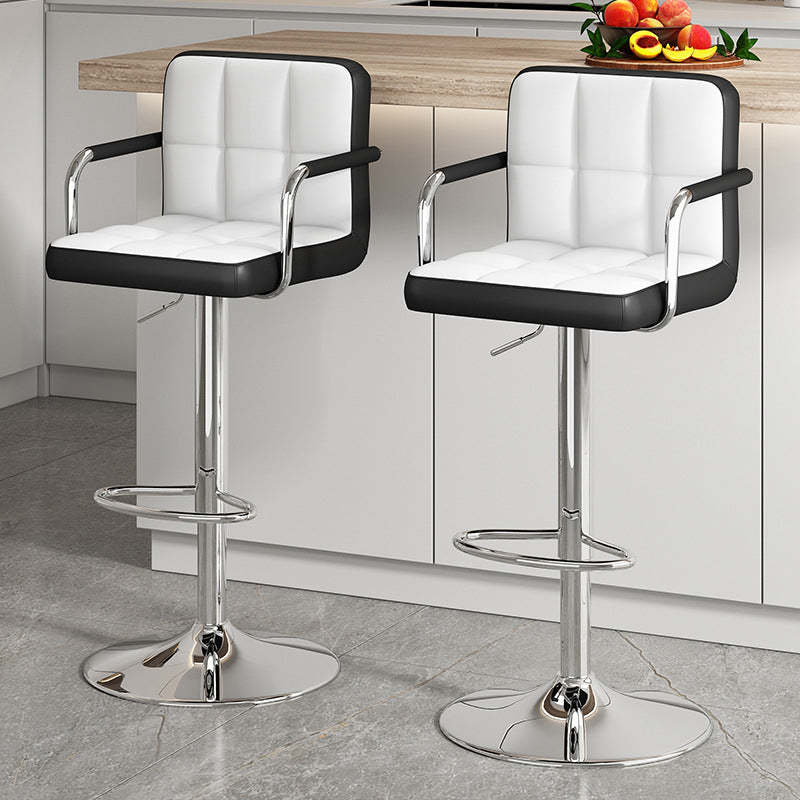 Minimalist Leather Steel Bar Stool