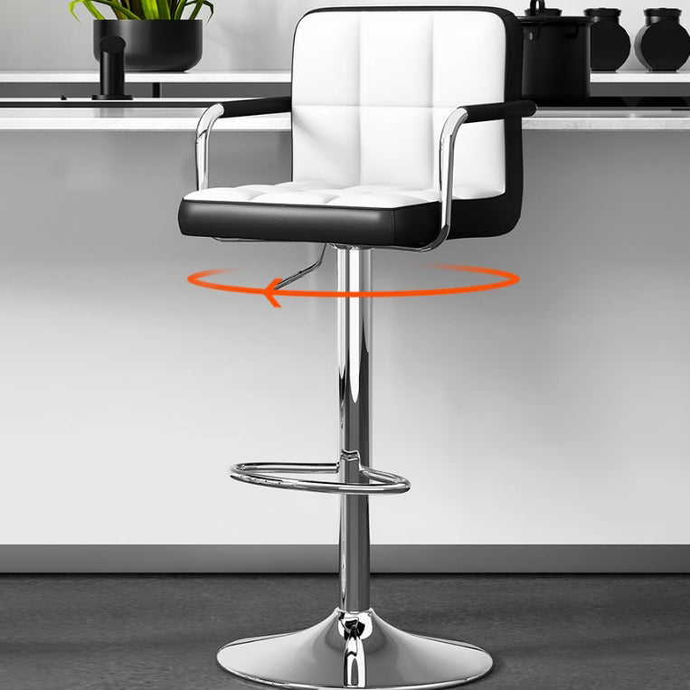 Minimalist Leather Steel Bar Stool