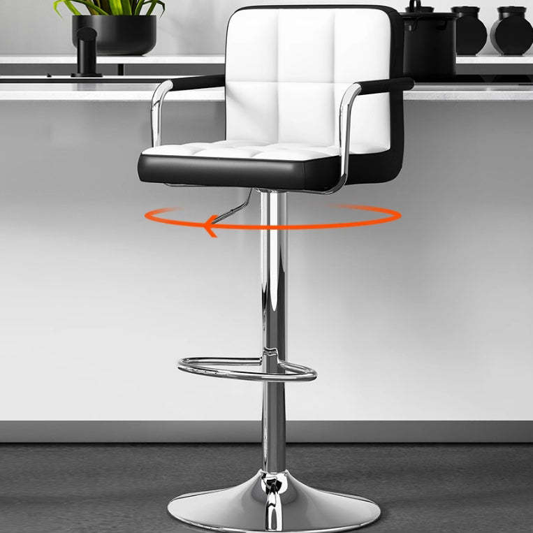 Minimalist Leather Steel Bar Stool