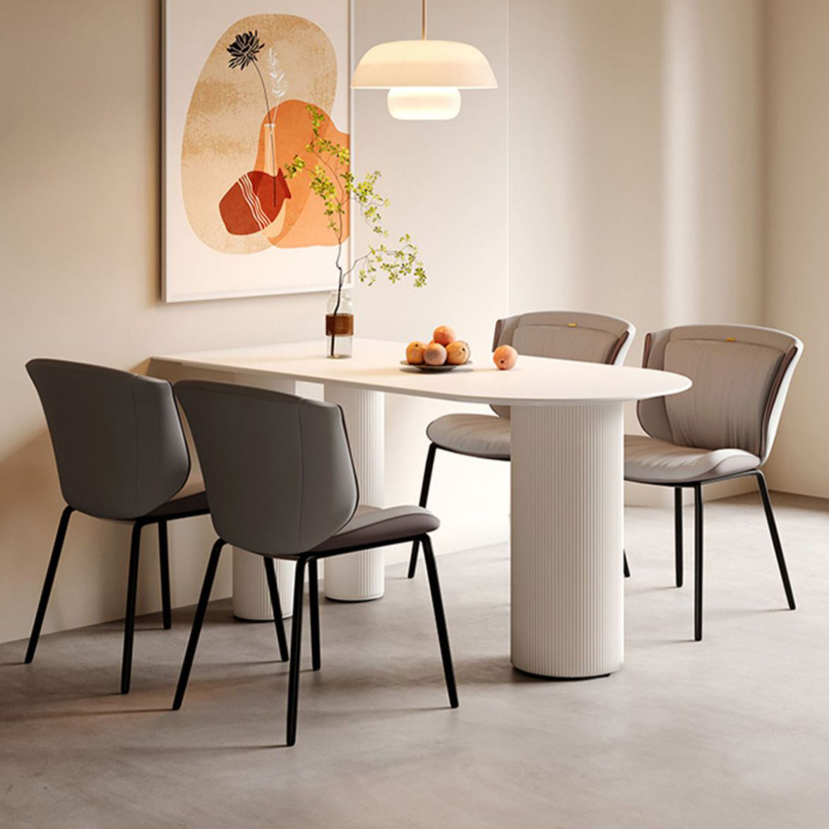 Modern Trapezoid Microfiber Leather Bar Stool — E