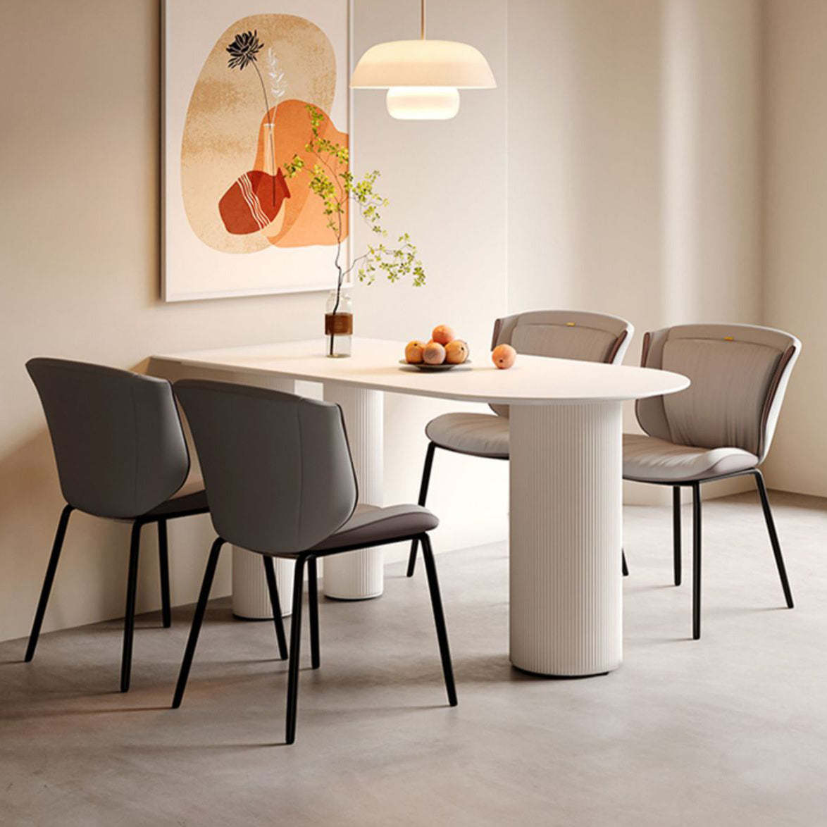 Modern Trapezoid Microfiber Leather Bar Stool — E
