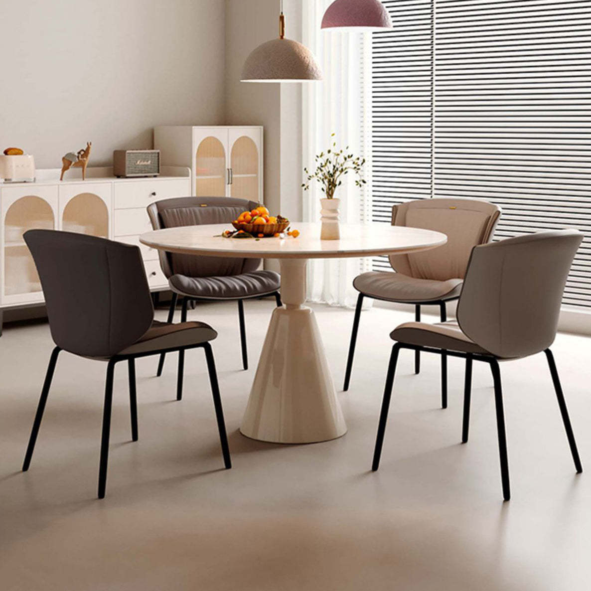 Modern Trapezoid Microfiber Leather Bar Stool — F