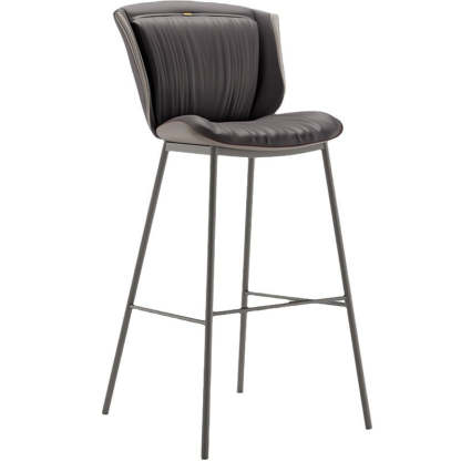 Modern Trapezoid Microfiber Leather Bar Stool