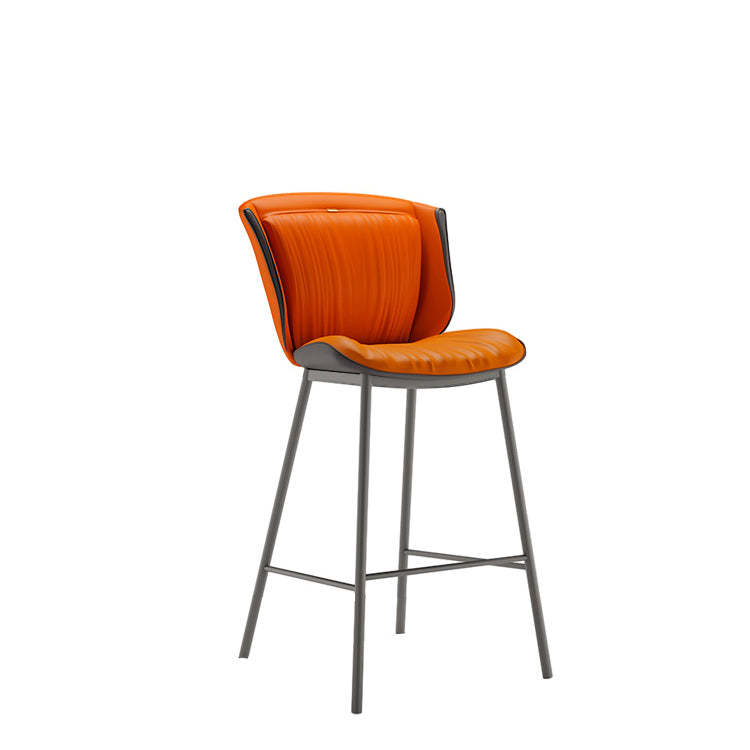 Modern Trapezoid Microfiber Leather Bar Stool