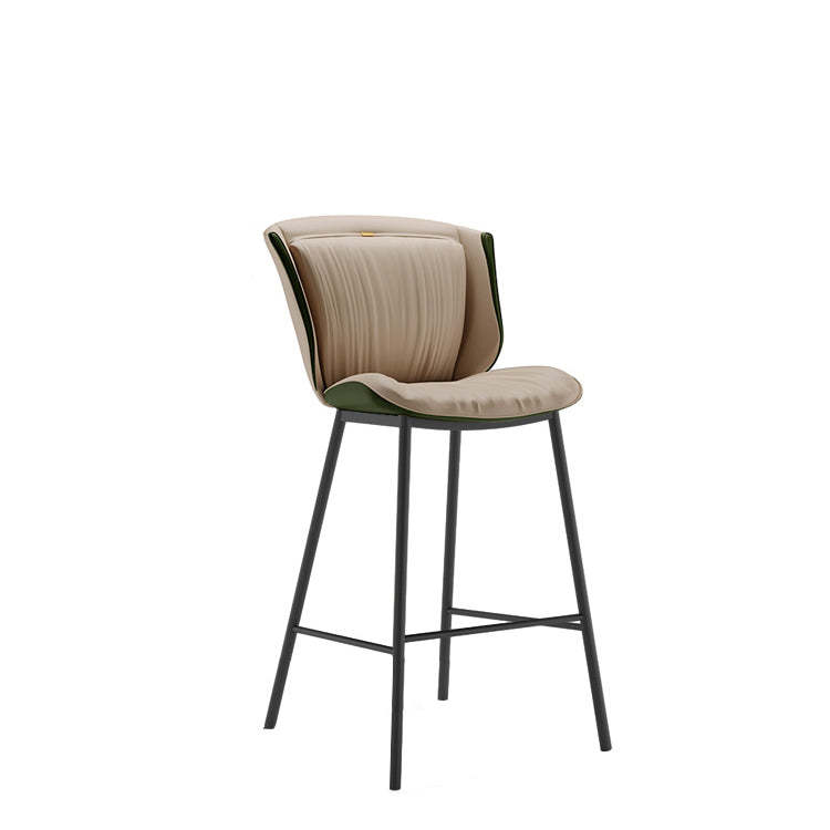 Modern Trapezoid Microfiber Leather Bar Stool