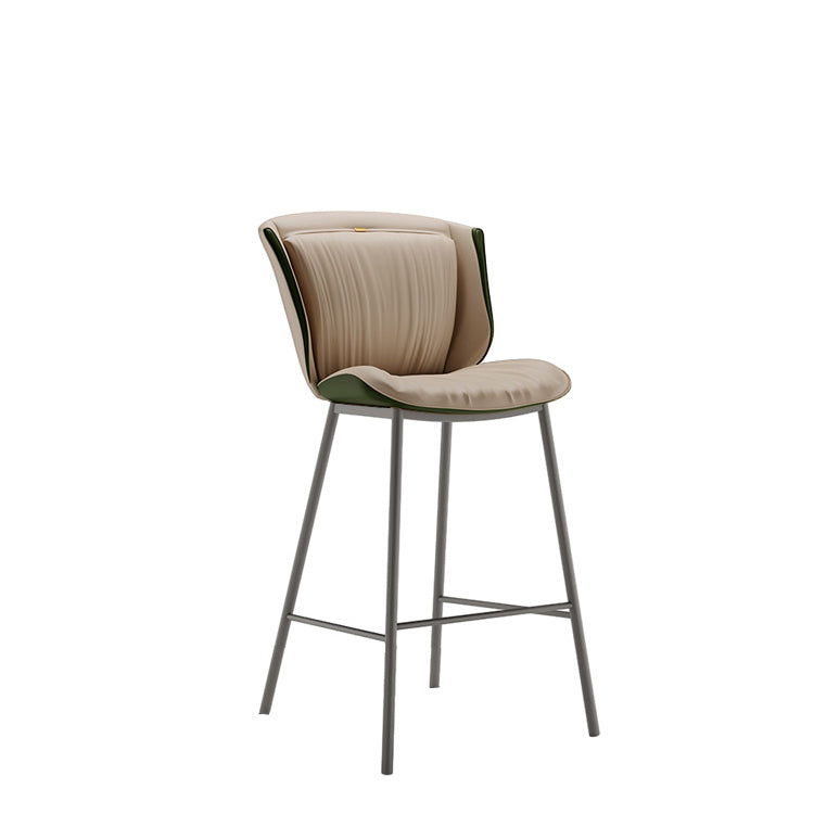 Modern Trapezoid Microfiber Leather Bar Stool