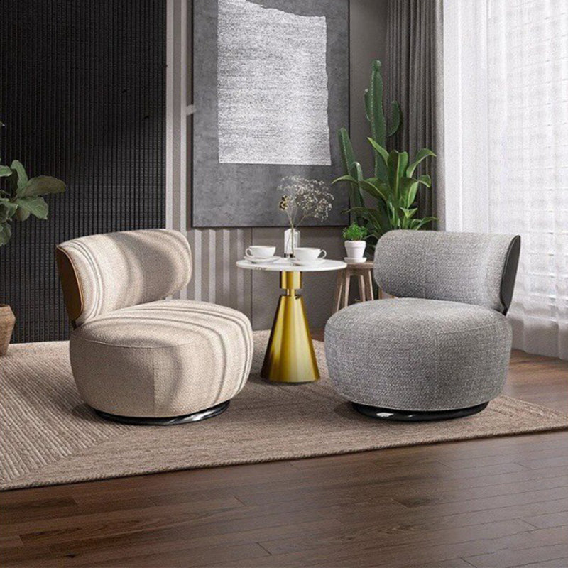 European Linen Wood Iron Sofa