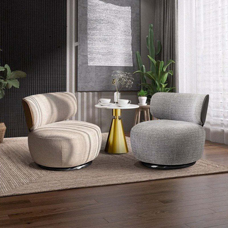 European Linen Wood Iron Sofa