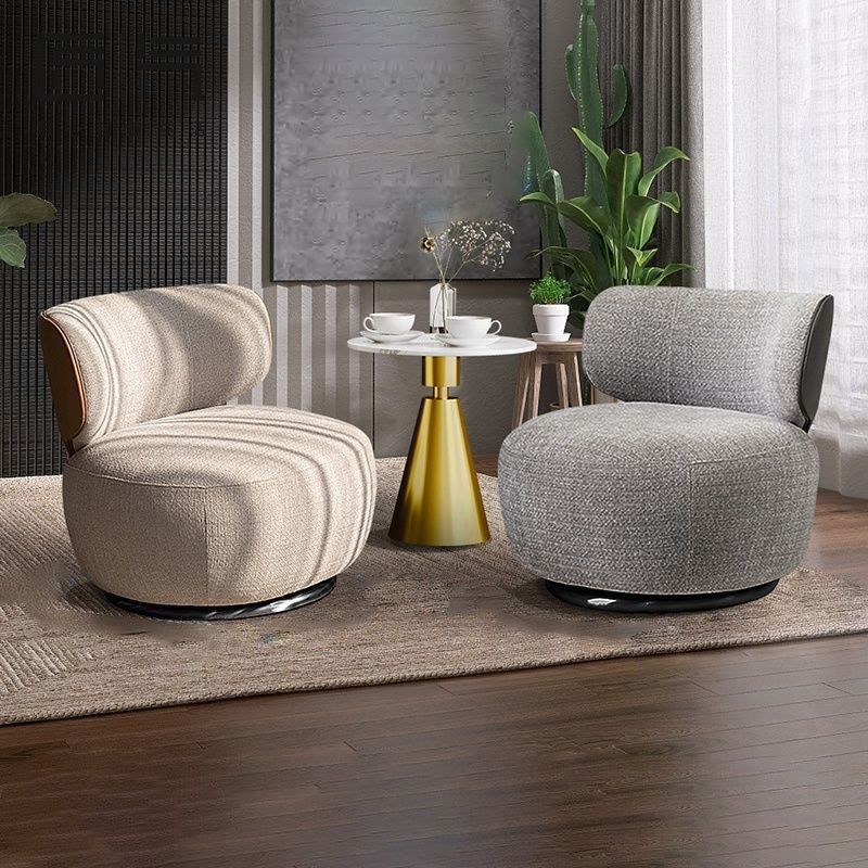 European Linen Wood Iron Sofa — Beige