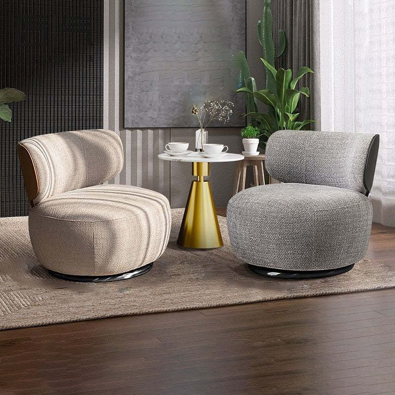 European Linen Wood Iron Sofa — Beige