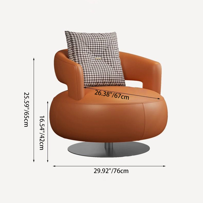 Modern Leather Wood Steel Accent Chair — Green