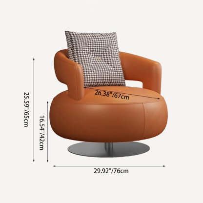 Modern Leather Wood Steel Accent Chair — Green
