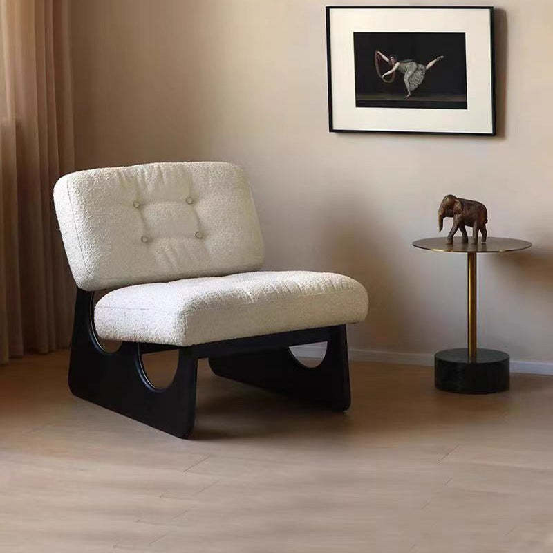 Retro Leather Wood Accent Chair — Green